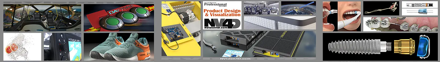 Examples of 3d work by NVision4D.
